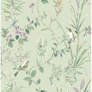 Mariko Bird Floral Wallpaper Green Crown - Wallpaper Mariko Bird Floral Wallpaper Green Crown - Wallpaper