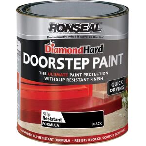 Ronseal Black Diamond Hard Doorstep Paint - 250ml - Satin Finish - Durable, Slip-Resistant Ronseal Black Diamond Hard Doorstep Paint - 250ml - Satin Finish - Durable, Slip-Resistant