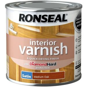 Ronseal Medium Oak Interior Varnish - 250ml - Satin Finish Ronseal Medium Oak Interior Varnish - 250ml - Satin Finish