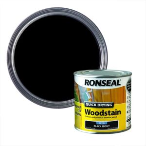 Ronseal Ebony Woodstain - Quick Dry Satin Wood Finish for Exterior Doors & Windows Ronseal Ebony Woodstain - Quick Dry Satin Wood Finish for Exterior Doors & Windows