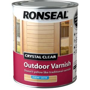 Ronseal 750ml Crystal Outdoor Satin Varnish - clear Ronseal 750ml Crystal Outdoor Satin Varnish - clear