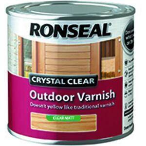 Ronseal Crystal Clear Outdoor Varnish Matt - 250ml - Varnish & Wall Filler Ronseal Crystal Clear Outdoor Varnish Matt - 250ml - Varnish & Wall Filler