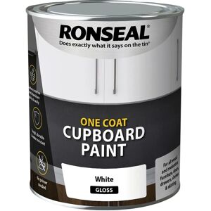 Ronseal White One Coat Cupboard Paint - Gloss 750ml Ronseal White One Coat Cupboard Paint - Gloss 750ml