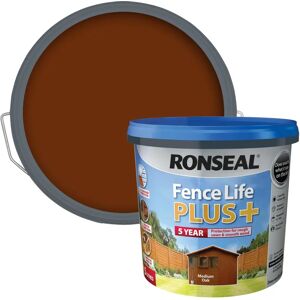 Ronseal RSLFLPPMO5L 5 Litre Fence Life Plus Paint - Medium Oak Ronseal RSLFLPPMO5L 5 Litre Fence Life Plus Paint - Medium Oak