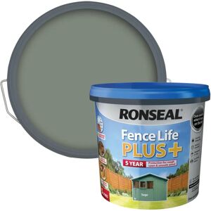 Ronseal RSLFLPPSA5L 5 Litre Fence Life Plus Paint - Sage Ronseal RSLFLPPSA5L 5 Litre Fence Life Plus Paint - Sage