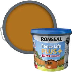 Ronseal RSLFLPPHG5L 5L Fence Life Plus Paint - Harvest Gold Ronseal RSLFLPPHG5L 5L Fence Life Plus Paint - Harvest Gold