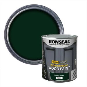 Ronseal Racing Green Gloss Weatherproof Wood Paint - 10 Year Ronseal Racing Green Gloss Weatherproof Wood Paint - 10 Year