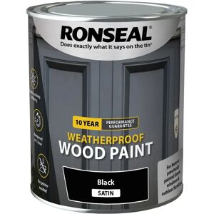 Ronseal Black Satin Weatherproof Wood Paint - 10 Year Ronseal Black Satin Weatherproof Wood Paint - 10 Year