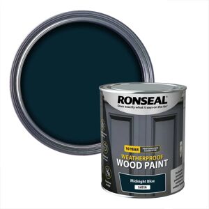 Ronseal Midnight Blue Satin Weatherproof Exterior Wood Paint - Wood Paint Ronseal Midnight Blue Satin Weatherproof Exterior Wood Paint - Wood Paint