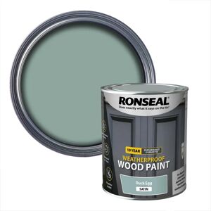 Ronseal Duck Egg Blue Satin Weatherproof Exterior Wood Paint - 750ml Ronseal Duck Egg Blue Satin Weatherproof Exterior Wood Paint - 750ml