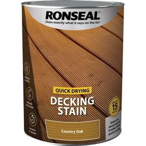 Ronseal Country Oak Decking Stain - Quick Drying 5L Ronseal Country Oak Decking Stain - Quick Drying 5L