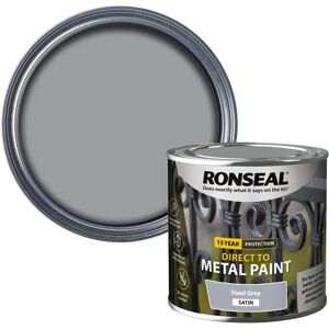 Ronseal Steel Grey Satin Paint - Direct to Metal - 250ml Ronseal Steel Grey Satin Paint - Direct to Metal - 250ml