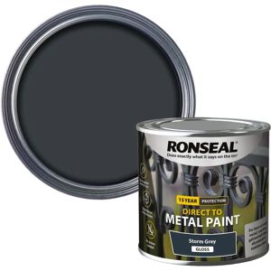 Ronseal Storm Grey Gloss Paint - Metal & Exterior Varnish 250ml Ronseal Storm Grey Gloss Paint - Metal & Exterior Varnish 250ml