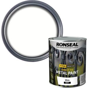 Ronseal White Matte Metal Paint - 750ml - Paint Ronseal White Matte Metal Paint - 750ml - Paint
