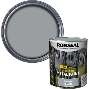 Ronseal Steel Grey Satin Paint - Protects Wood, Durable Finish, 750ml Ronseal Steel Grey Satin Paint - Protects Wood, Durable Finish, 750ml