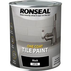 Ronseal Black One Coat Tile Paint - Satin 750ml Ronseal Black One Coat Tile Paint - Satin 750ml