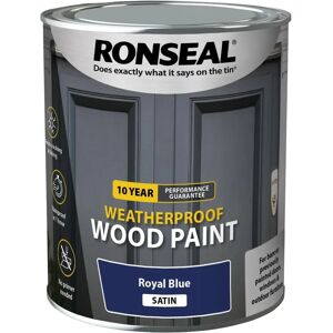 Ronseal 39397 10 Year Weatherproof Wood Paint Royal Blue Satin - 750ml Ronseal 39397 10 Year Weatherproof Wood Paint Royal Blue Satin - 750ml