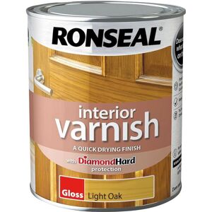 Ronseal Light Oak Interior Varnish - Quick Dry Gloss 750ml Ronseal Light Oak Interior Varnish - Quick Dry Gloss 750ml