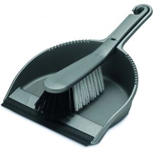 Addis Dustpan and Stiff Brush Set - Metallic Silver Addis Dustpan and Stiff Brush Set - Metallic Silver