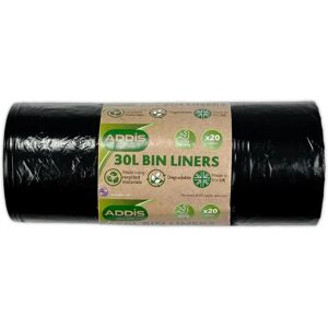 Addis 30L Trash Bag Liners - White, Durable HDPE Addis 30L Trash Bag Liners - White, Durable HDPE