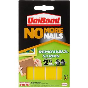 Unibond No More Nails Removable Adhesive Strips - Removable, 20x40mm Unibond No More Nails Removable Adhesive Strips - Removable, 20x40mm