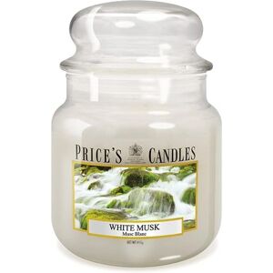 Price's White Musk Scented Candle - Medium Glass Jar - Candles Price's White Musk Scented Candle - Medium Glass Jar - Candles