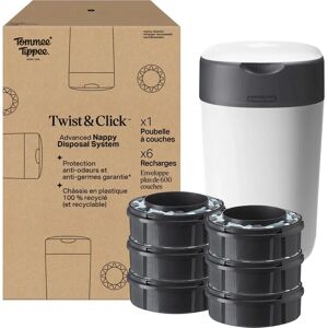 Tommee Tippee White Twist and Click Nappy Bin - Waste Bin & Refills Tommee Tippee White Twist and Click Nappy Bin - Waste Bin & Refills