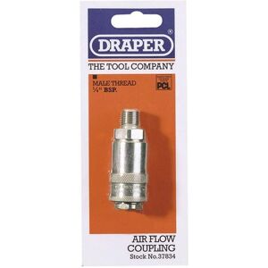 Draper 37834 Compatto 1/4 Filettatura Maschio PCL Raccordo di Flusso d'Aria Draper 37834 Compatto 1/4 Filettatura Maschio PCL Raccordo di Flusso d'Aria