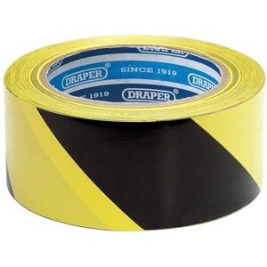 Ruban de danger Draper - PVC auto-adhésif, rayures diagonales - 33m x 50mm Ruban de danger Draper - PVC auto-adhésif, rayures diagonales - 33m x 50mm