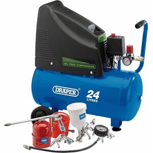Draper 90126 24L Oil-Free Compressor & Air Tool Kit Draper 90126 24L Oil-Free Compressor & Air Tool Kit