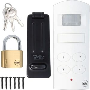 Yale Wireless Alarm Shed Garage Pir Motion Detection Loud Siren + Padlock Hasp Yale Wireless Alarm Shed Garage Pir Motion Detection Loud Siren + Padlock Hasp