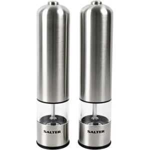 Salter Electric Salt & Pepper Mills - Brushed Stainless Steel Salter Electric Salt & Pepper Mills - Brushed Stainless Steel