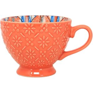 Tuscany Orange Footed Ceramic Mug - Coffee & Tea Cup Tuscany Orange Footed Ceramic Mug - Coffee & Tea Cup