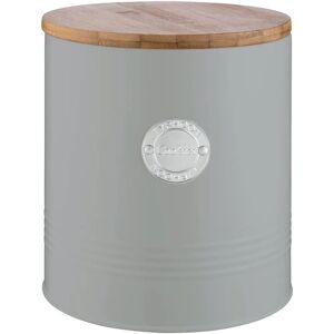 Typhoon Living Cookie Jar - 3.4L Grey Airtight Steel Bamboo Lid Typhoon Living Cookie Jar - 3.4L Grey Airtight Steel Bamboo Lid