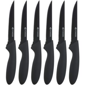 Viners Black Handle Steak Knives Set - 6 Pieces Viners Black Handle Steak Knives Set - 6 Pieces