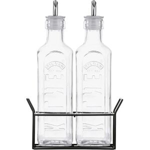 Kilner Oil 0.6L Bottles & Metal Rack - Oil and Vinegar Set Kilner Oil 0.6L Bottles & Metal Rack - Oil and Vinegar Set