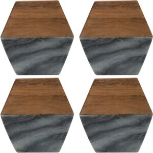 Typhoon Elements Set Of 4 Marble/ Acacia Coasters Typhoon Elements Set Of 4 Marble/ Acacia Coasters