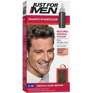 Just For Men H40 Medium Dark Brown Hair Colour - Target Grey, Lasts 6 Weeks Just For Men H40 Medium Dark Brown Hair Colour - Target Grey, Lasts 6 Weeks