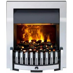 Dimplex Danville Chrome Optimyst Electric Fire - 2KW Heater, Remote, Modern Dimplex Danville Chrome Optimyst Electric Fire - 2KW Heater, Remote, Modern