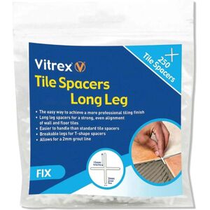 Espaceurs de carreaux à longues jambes Vitrex - 4mm, Pack 250 - Publicité Espaceurs de carreaux à longues jambes Vitrex - 4mm, Pack 250 - Publicité