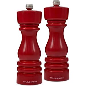 Cole & Mason London 18cm Salt & Pepper Mill Set - Red Gloss Cole & Mason London 18cm Salt & Pepper Mill Set - Red Gloss
