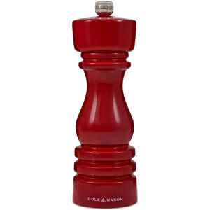 Cole & Mason London 18cm Beech Wood Pepper Mill - Gloss Red - Pepper Mill Cole & Mason London 18cm Beech Wood Pepper Mill - Gloss Red - Pepper Mill