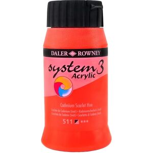 Daler-Rowney Daler Rowney System 3 Acrylic Paint - Cadmium Scarlet (Hue) 500ml Daler-Rowney Daler Rowney System 3 Acrylic Paint - Cadmium Scarlet (Hue) 500ml