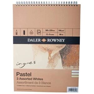 Daler-Rowney Ingres Pastel Assorted Whites Spiral Pad - Pastel Paper Daler-Rowney Ingres Pastel Assorted Whites Spiral Pad - Pastel Paper