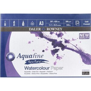Daler-Rowney Aquafine Watercolour Paper Pad - A3, Cold Pressed, 12 Sheets Daler-Rowney Aquafine Watercolour Paper Pad - A3, Cold Pressed, 12 Sheets