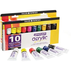 Daler Rowney Graduate Acrylic Paint Set - 10 Bright Colors Daler Rowney Graduate Acrylic Paint Set - 10 Bright Colors