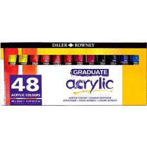 Ensemble de Peinture acrylique Graduate Daler Rowney - 48 Couleurs - Publicité Ensemble de Peinture acrylique Graduate Daler Rowney - 48 Couleurs - Publicité