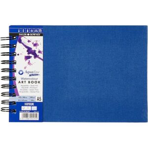Daler-Rowney Aquafine Watercolour Art Book - A5, 20 Sheets, Blue Linen - Watercolour Art Book Daler-Rowney Aquafine Watercolour Art Book - A5, 20 Sheets, Blue Linen - Watercolour Art Book