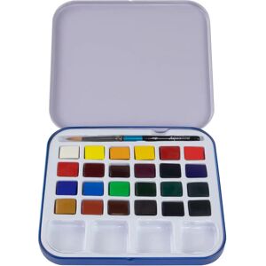 Daler-Rowney Aquafine Watercolour Set - 24 Half Pan Travel Tin Daler-Rowney Aquafine Watercolour Set - 24 Half Pan Travel Tin