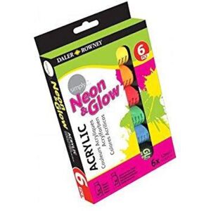 Daler-Rowney Simply Acrylic Neon & Glow Set - 6 x 12ml Daler-Rowney Simply Acrylic Neon & Glow Set - 6 x 12ml
